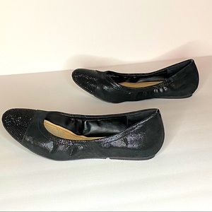 Blk Bedazzled Flats 8 1/2
